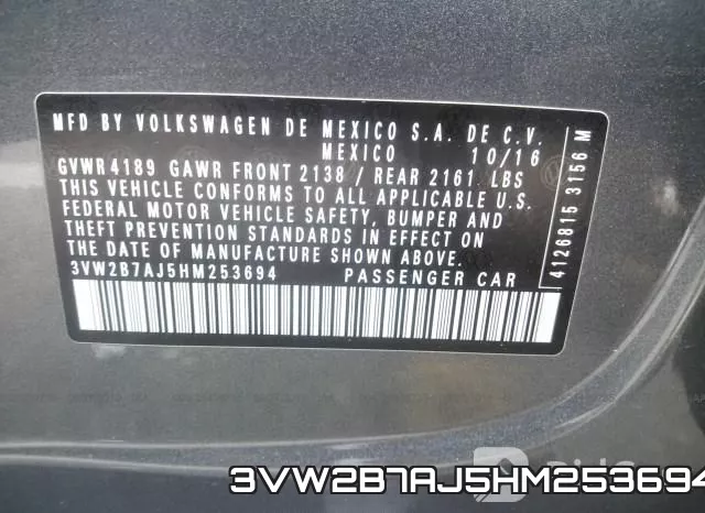 3VW2B7AJ5HM253694 фото 10
