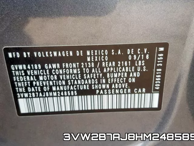 3VW2B7AJ8HM248585 фото 2
