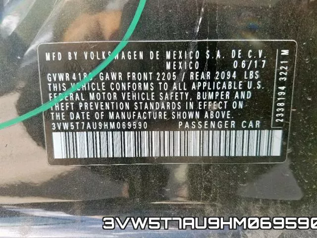 3VW5T7AU9HM069590 фото 2