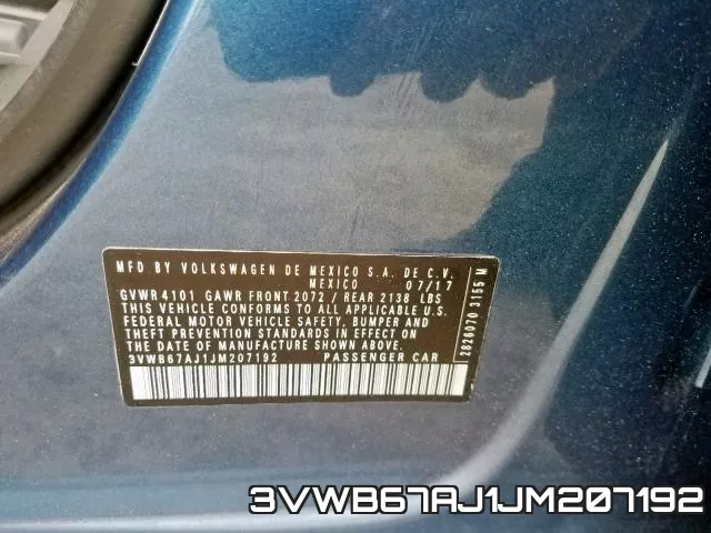3VWB67AJ1JM207192 фото 2