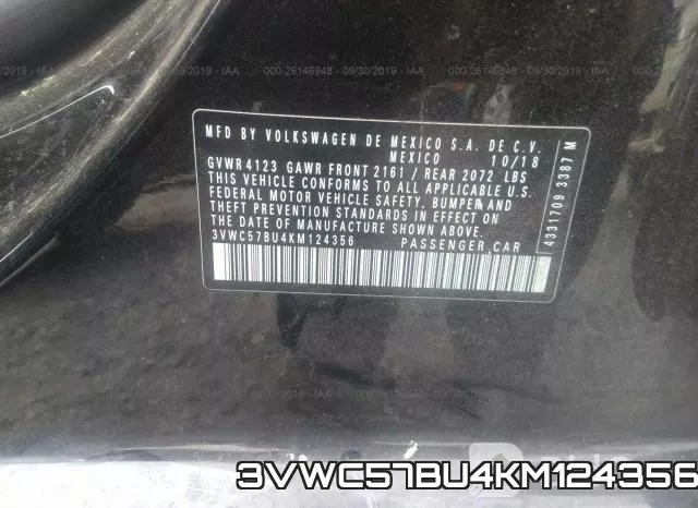 3VWC57BU4KM124356 фото 10