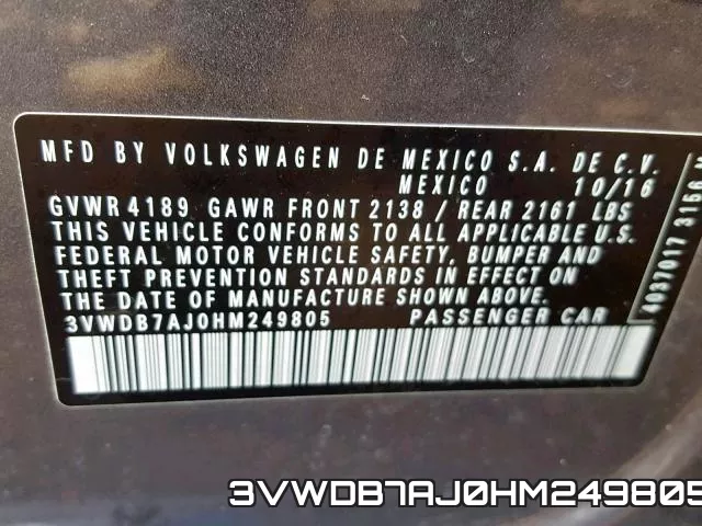 3VWDB7AJ0HM249805 фото 2