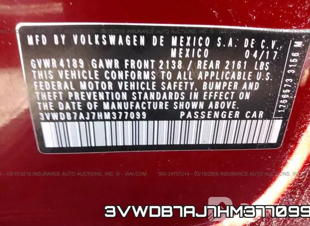 3VWDB7AJ7HM377099 фото 10