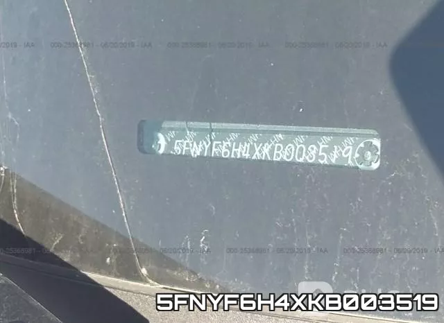 5FNYF6H4XKB003519 фото 10