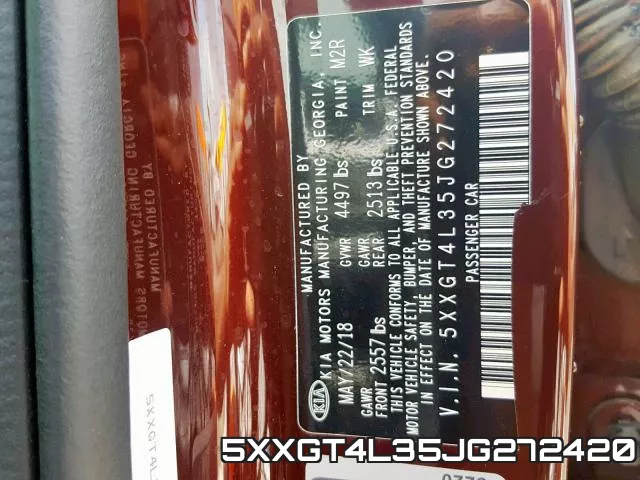 5XXGT4L35JG272420 фото 2
