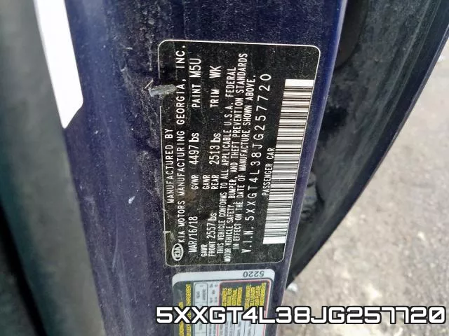 5XXGT4L38JG257720 фото 2