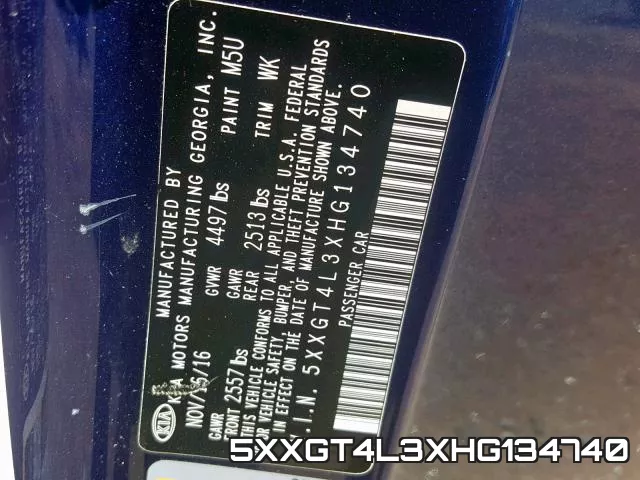 5XXGT4L3XHG134740 фото 2