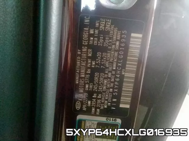 5XYP64HCXLG016935 фото 2