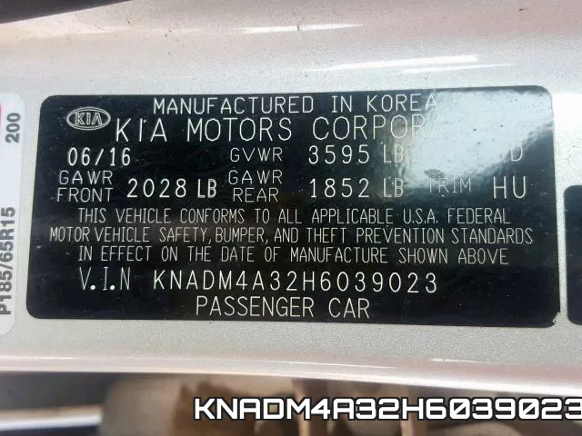KNADM4A32H6039023 фото 2