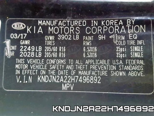 KNDJN2A22H7496892 фото 2
