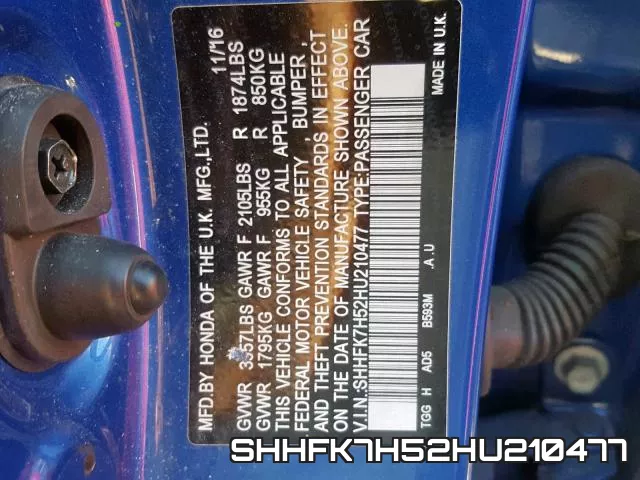 SHHFK7H52HU210477 фото 2