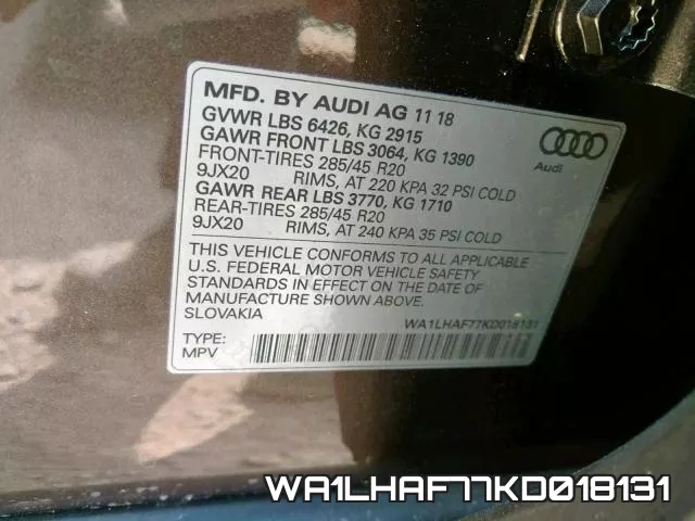 WA1LHAF77KD018131 фото 2