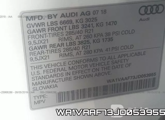 WA1VAAF73JD053955 фото 10