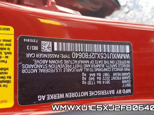 WMWXU1C5XJ2F80640 фото 2