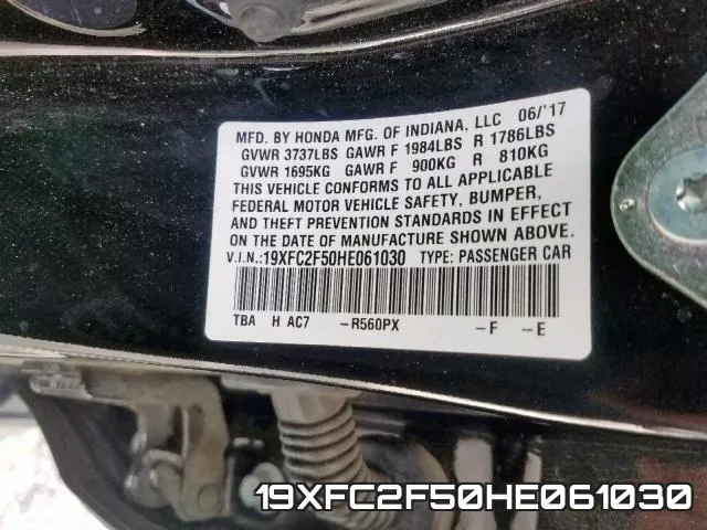 19XFC2F50HE061030 фото 2