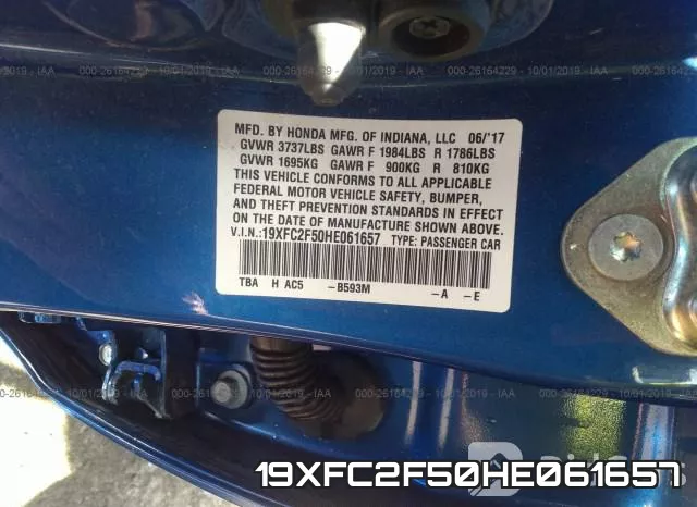 19XFC2F50HE061657 фото 10