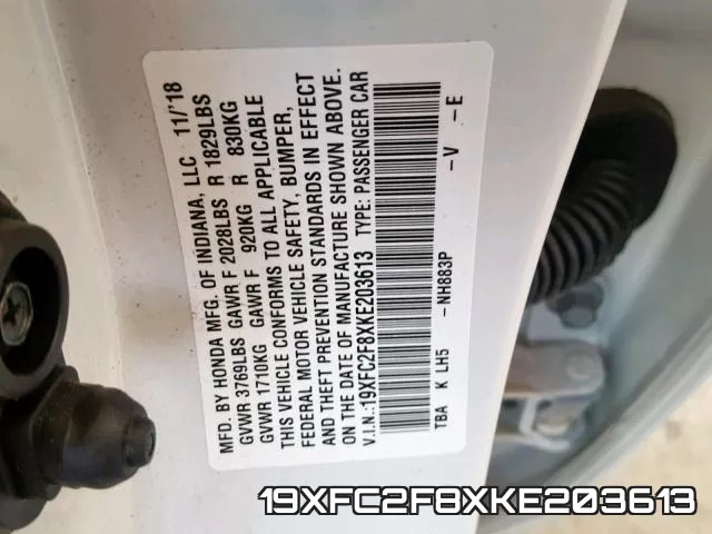 19XFC2F8XKE203613 фото 2