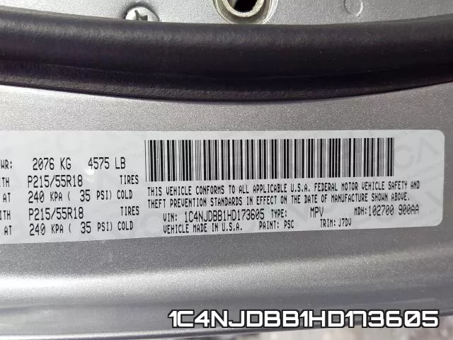 1C4NJDBB1HD173605 фото 2