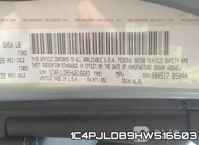 1C4PJLDB9HW516603 фото 10