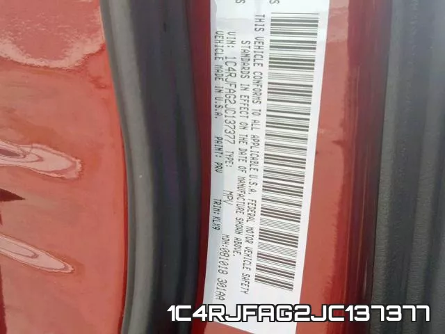 1C4RJFAG2JC137377 фото 2