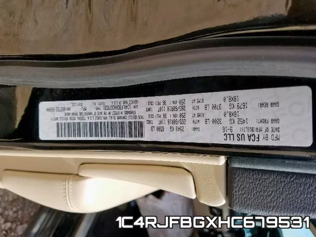 1C4RJFBGXHC679531 фото 2