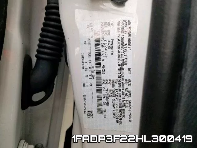 1FADP3F22HL300419 фото 2