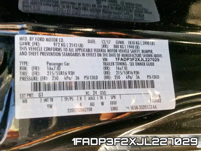 1FADP3F2XJL227029 фото 2