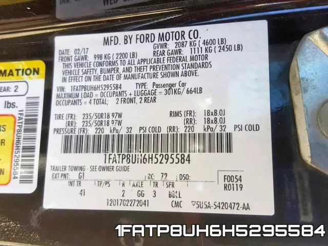 1FATP8UH6H5295584 фото 2