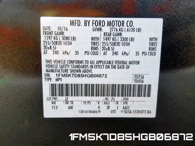 1FM5K7D85HGB06872 фото 2