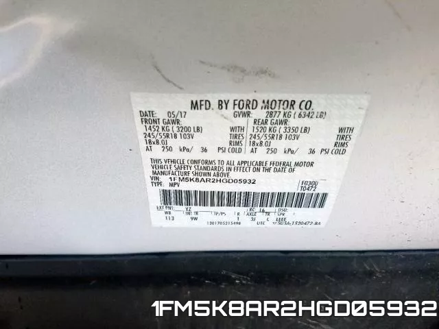 1FM5K8AR2HGD05932 фото 2