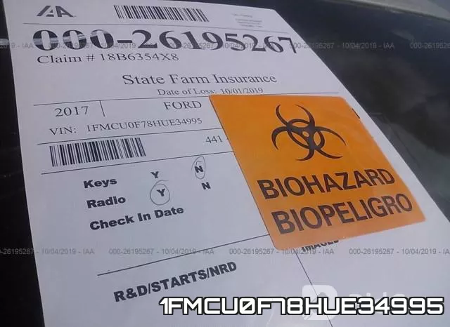 1FMCU0F78HUE34995 фото 8