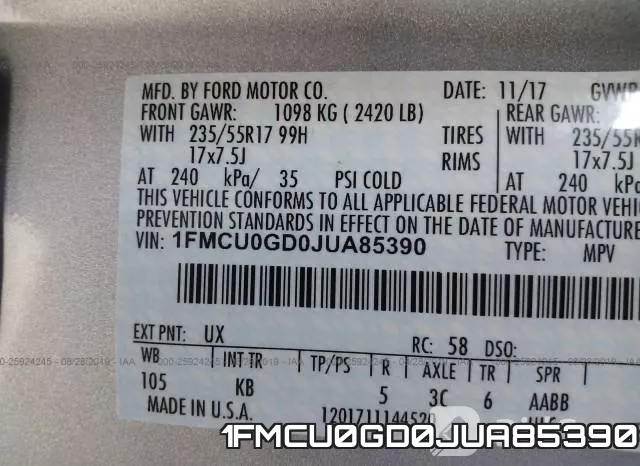 1FMCU0GD0JUA85390 фото 10