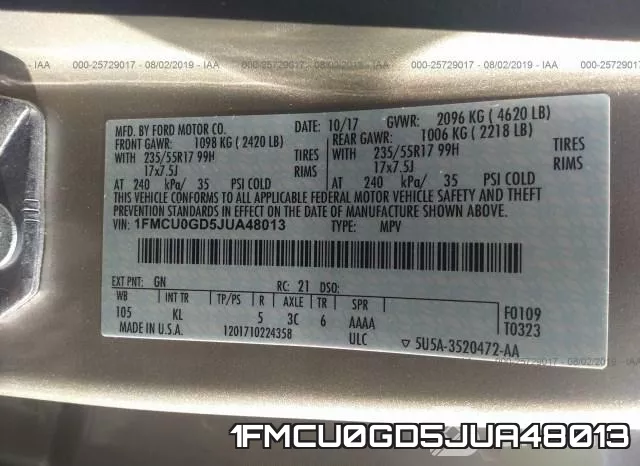 1FMCU0GD5JUA48013 фото 9