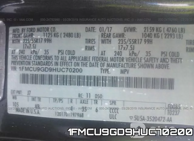 1FMCU9GD9HUC70200 фото 10