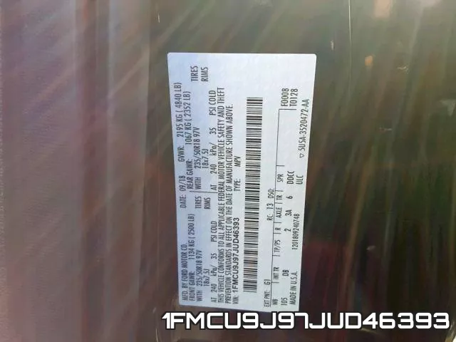 1FMCU9J97JUD46393 фото 2