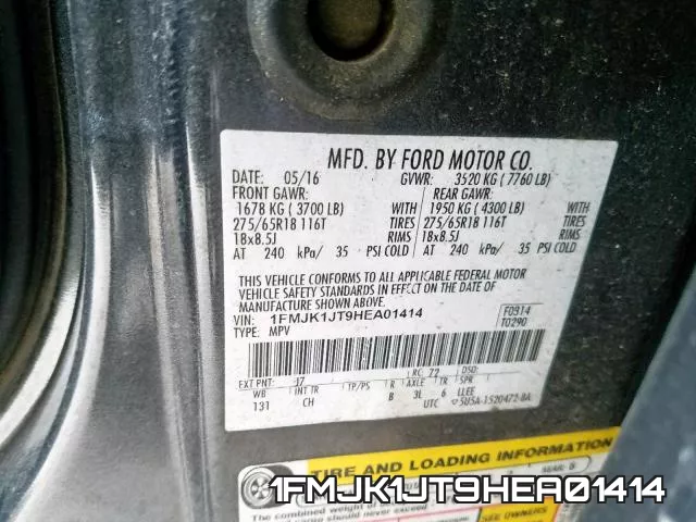 1FMJK1JT9HEA01414 фото 2
