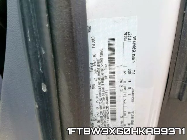 1FTBW3XG0HKA89371 фото 2