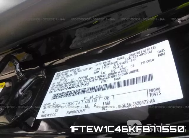 1FTEW1C46KFB77550 фото 10