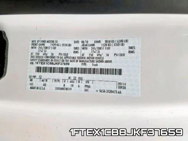 1FTEX1CB8JKF37659 фото 2