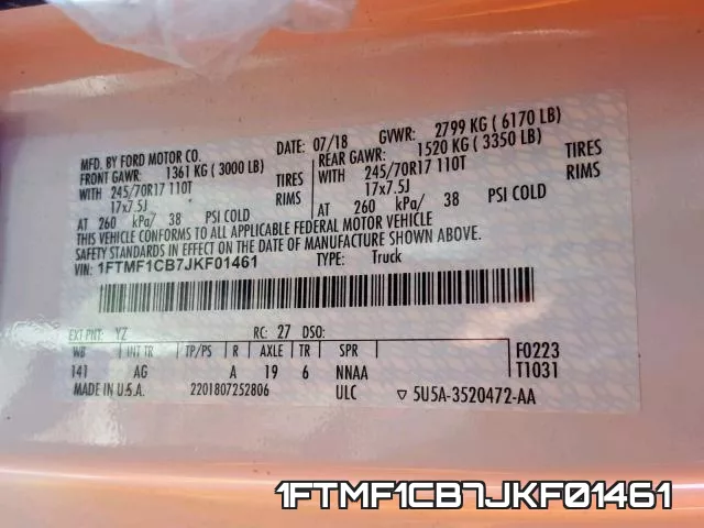 1FTMF1CB7JKF01461 фото 2