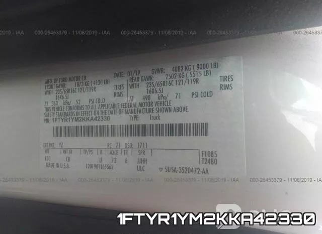 1FTYR1YM2KKA42330 фото 10