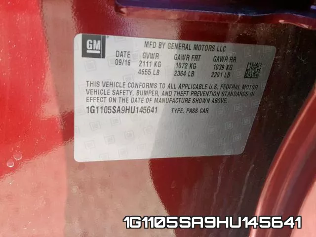 1G1105SA9HU145641 фото 2