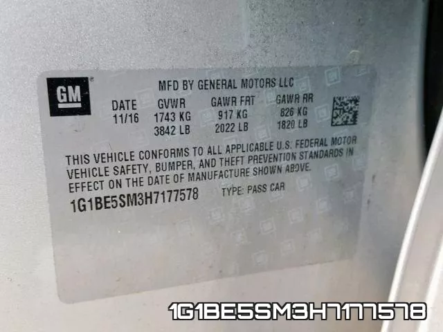 1G1BE5SM3H7177578 фото 2