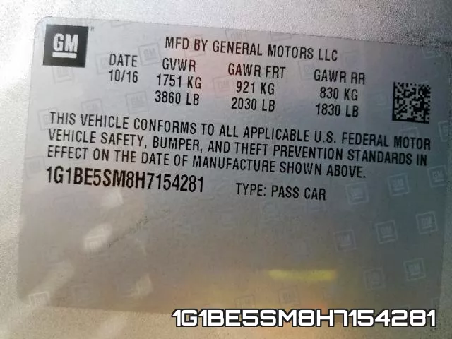 1G1BE5SM8H7154281 фото 2