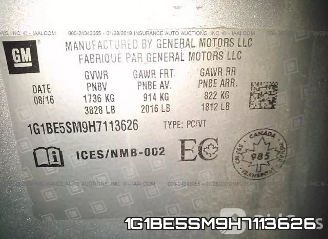 1G1BE5SM9H7113626 фото 10
