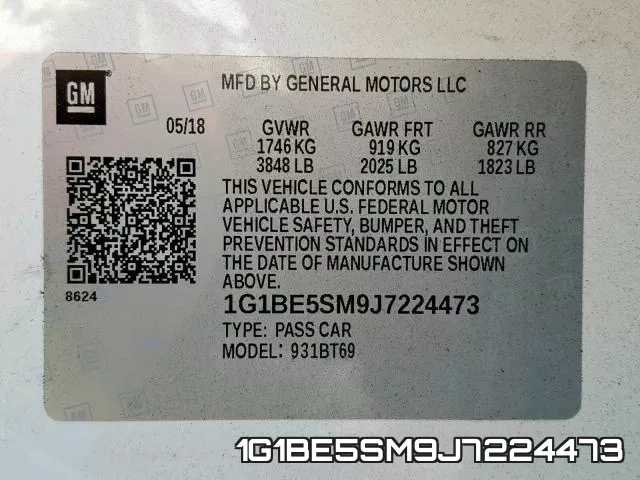 1G1BE5SM9J7224473 фото 2
