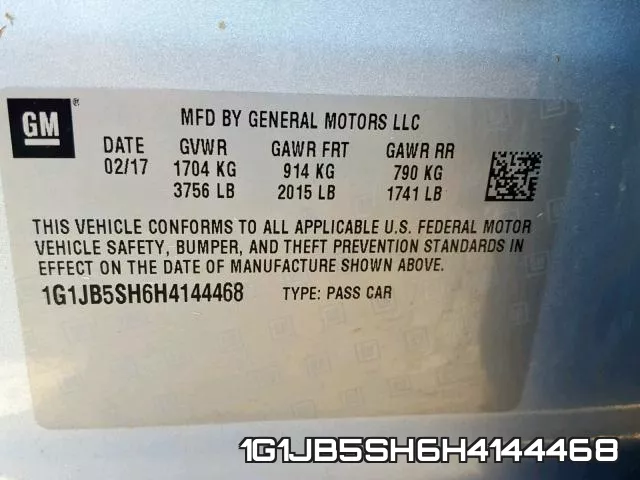 1G1JB5SH6H4144468 фото 2