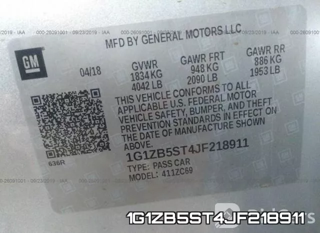 1G1ZB5ST4JF218911 фото 10