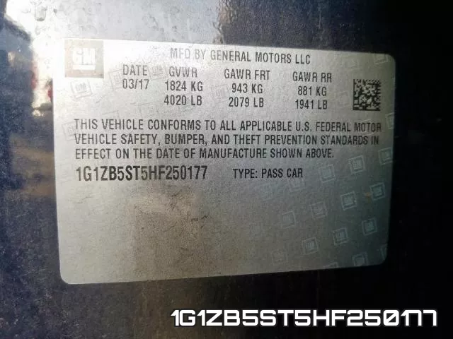 1G1ZB5ST5HF250177 фото 2
