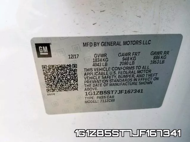 1G1ZB5ST7JF167341 фото 2